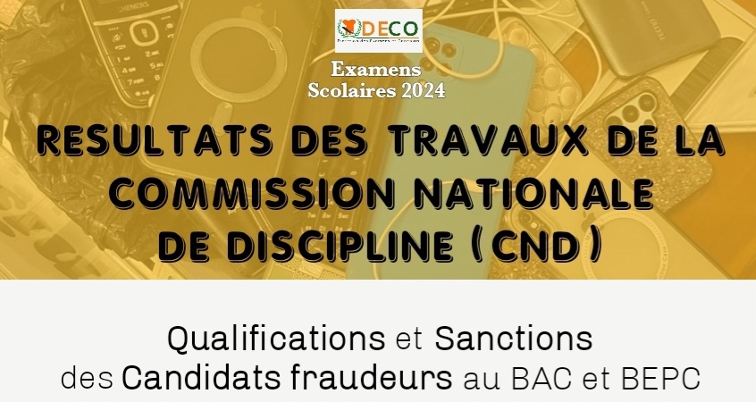 Résultats des travaux de la Commission Nationale de Discipline (CND) session 2024