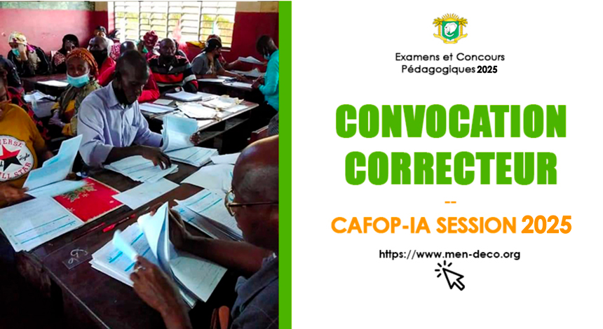 Impression des convocations des correcteurs CAFOP-IA - Session 2025