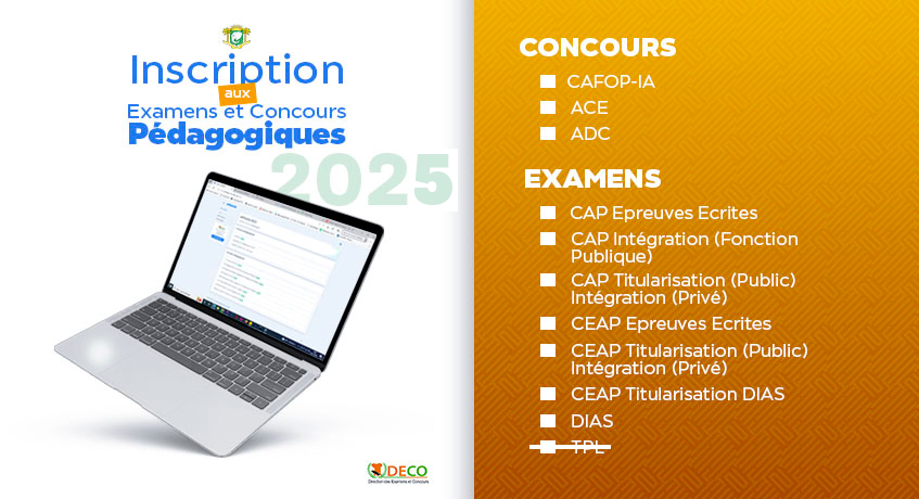 Inscription aux examens et concours pédagogiques - Session 2025