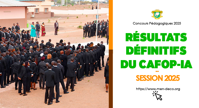 Résultats définitifs du CAFOP-IA Session 2025