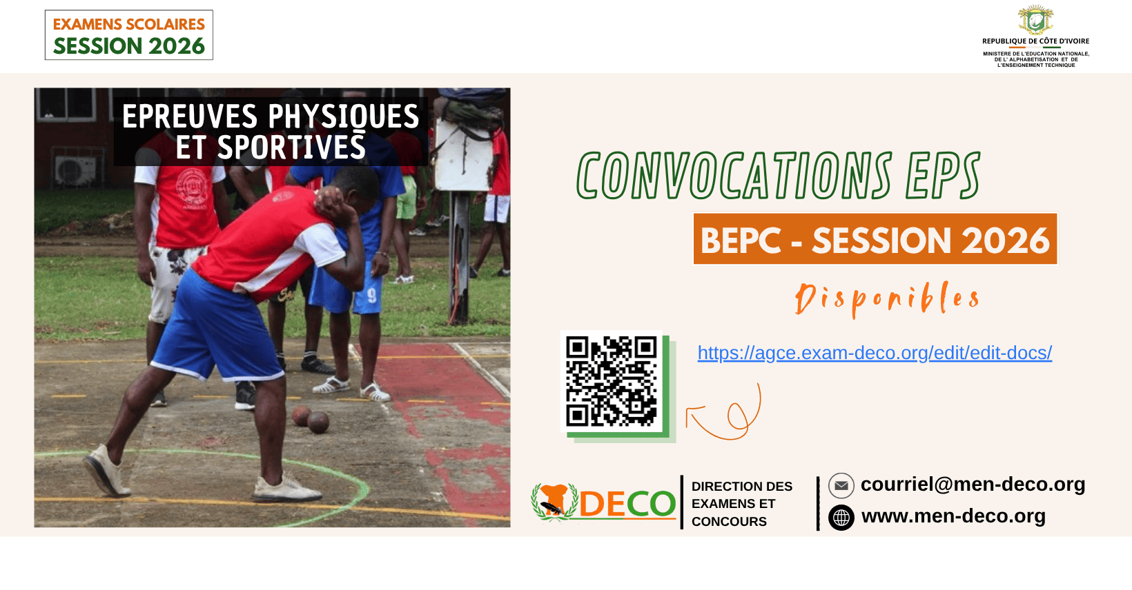 CONVOCATION EPS BEPC 2026