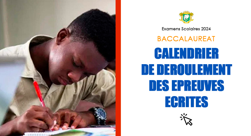 Baccalauréat session 2024 ::: Calendrier de déroulement des épreuves écrites